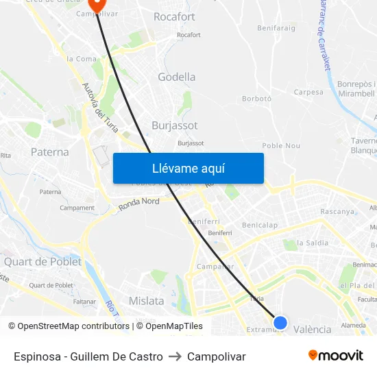 Espinosa - Guillem De Castro to Campolivar map
