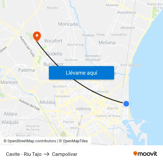 Cavite - Riu Tajo to Campolivar map