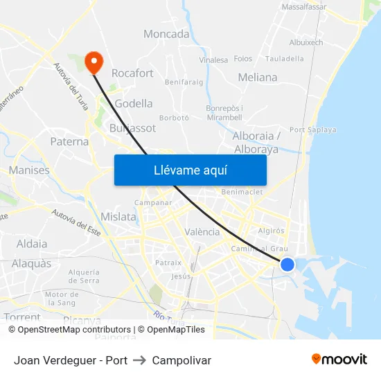 Joan Verdeguer - Port to Campolivar map