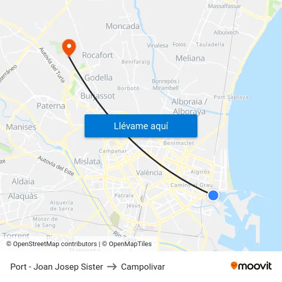 Port - Joan Josep Sister to Campolivar map