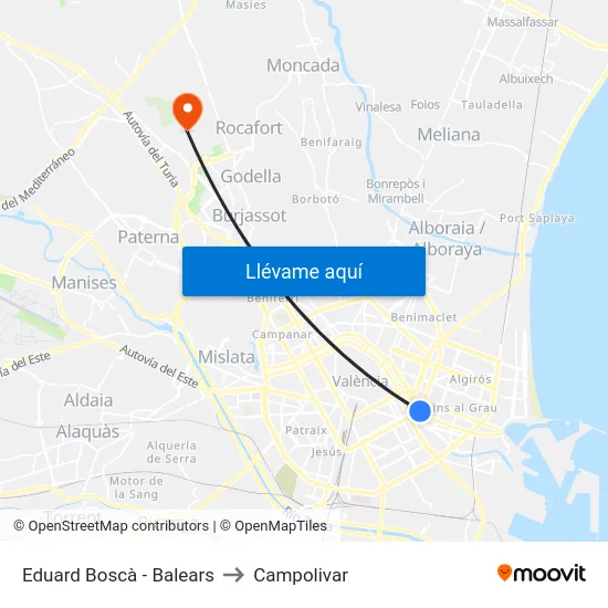 Eduard Boscà - Balears to Campolivar map