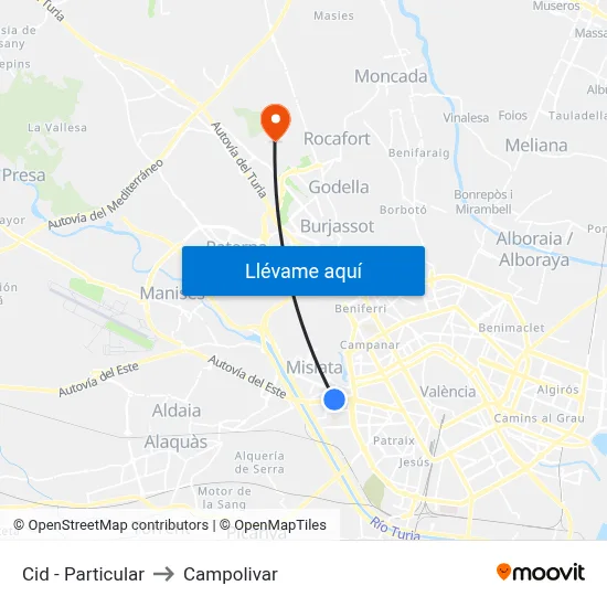 Cid - Particular to Campolivar map