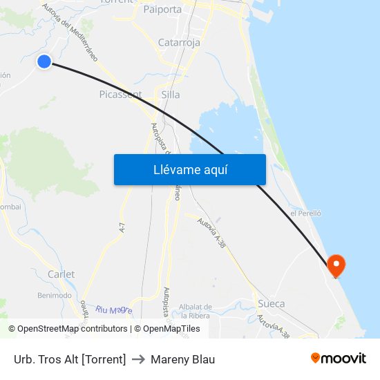 Urb. Tros Alt [Torrent] to Mareny Blau map