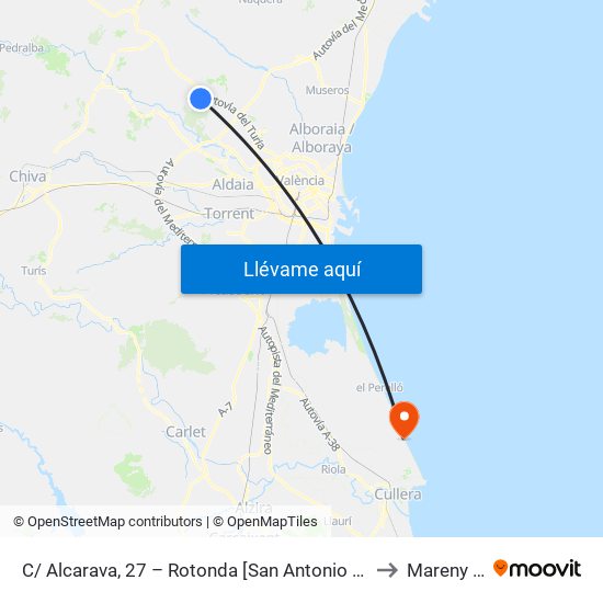 C/ Alcarava, 27 – Rotonda [San Antonio De Benagéber] to Mareny Blau map