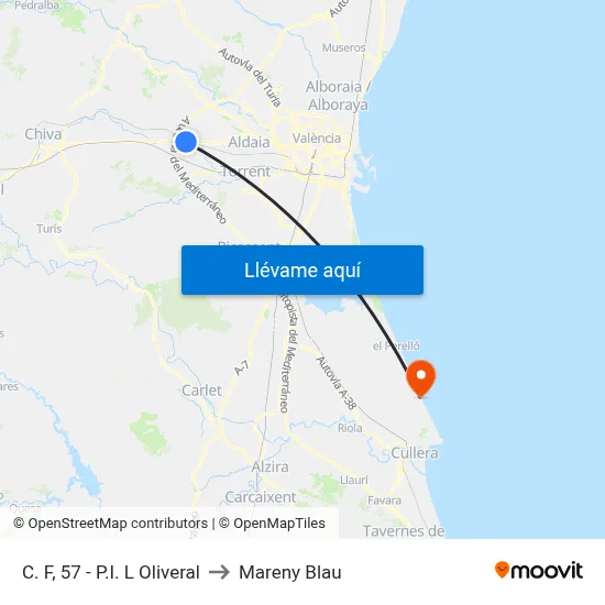 C. F, 57 - P.I. L Oliveral to Mareny Blau map