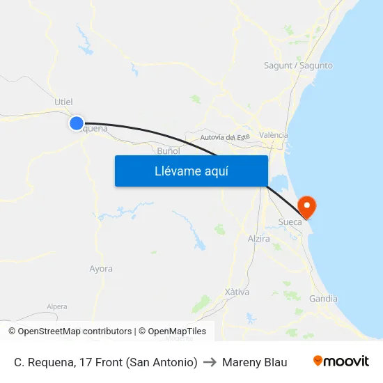 C. Requena, 17 Front (San Antonio) to Mareny Blau map