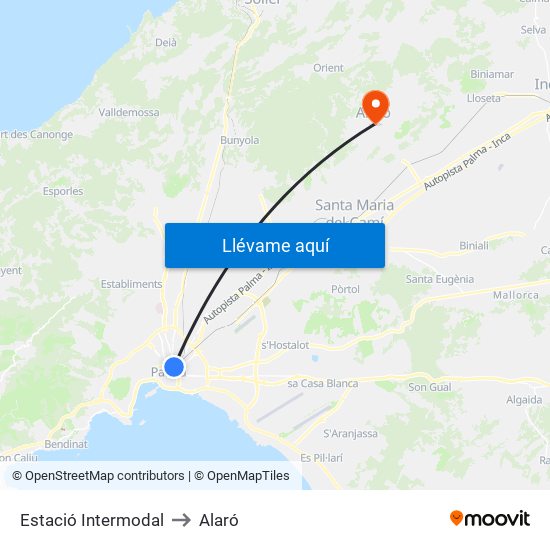 Estació Intermodal to Alaró map