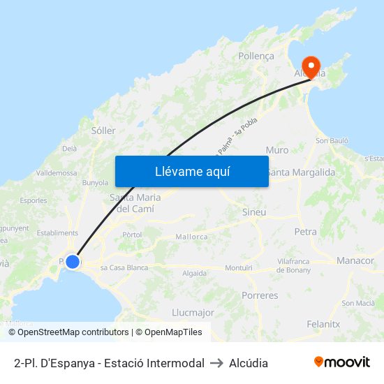 2-Pl. D'Espanya - Estació Intermodal to Alcúdia map