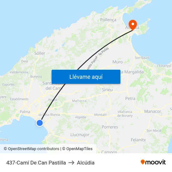 437-Camí De Can Pastilla to Alcúdia map