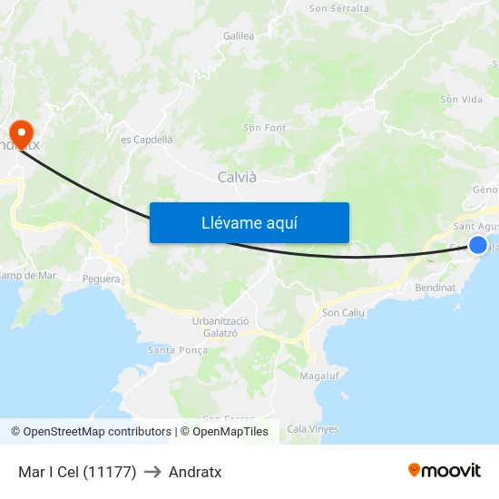 Mar I Cel (11177) to Andratx map