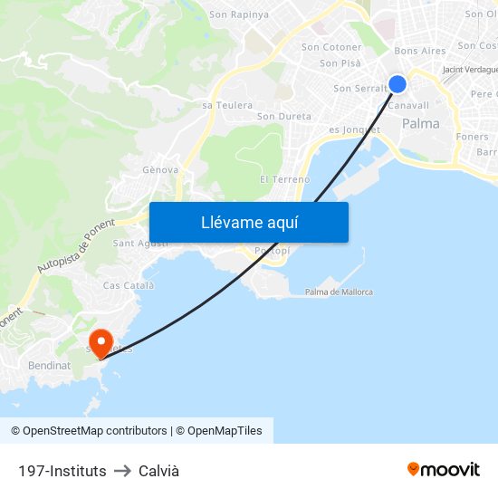 197-Instituts to Calvià map