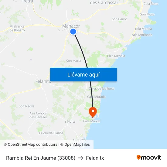 Rambla Rei En Jaume (33008) to Felanitx map
