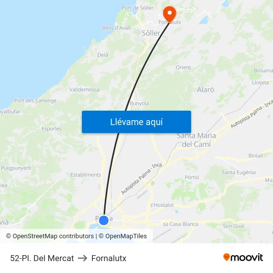 52-Pl. Del Mercat to Fornalutx map