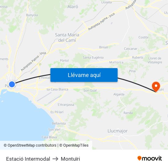 Estació Intermodal to Montuïri map