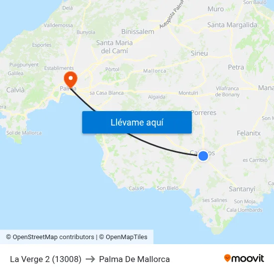 La Verge 2 (13008) to Palma De Mallorca map