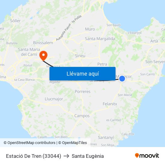 Estació De Tren (33044) to Santa Eugènia map