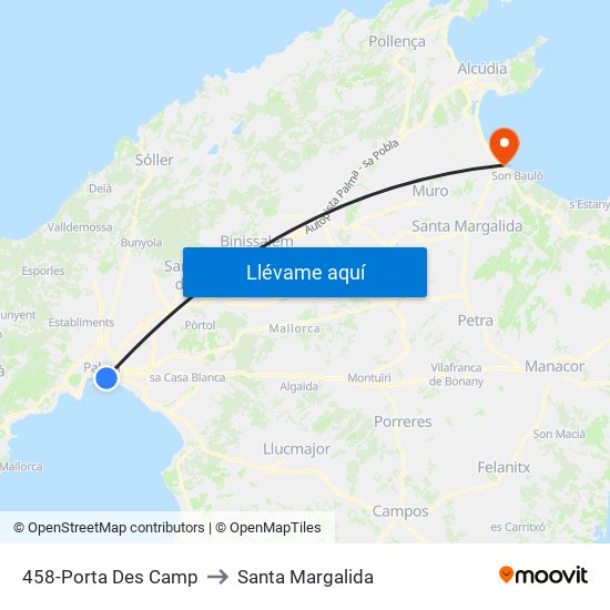 458-Porta Des Camp to Santa Margalida map