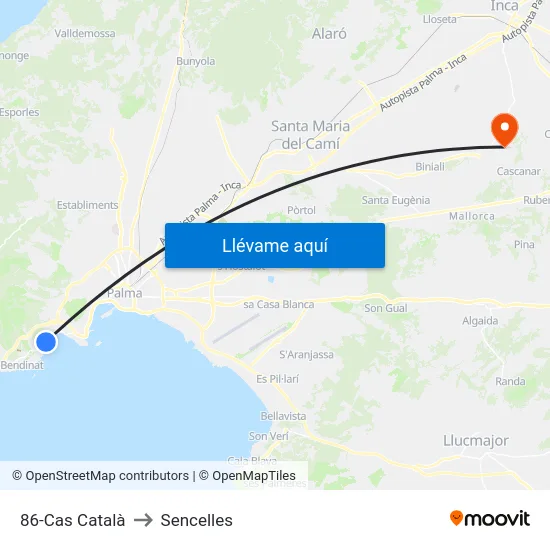 86-Cas Català to Sencelles map