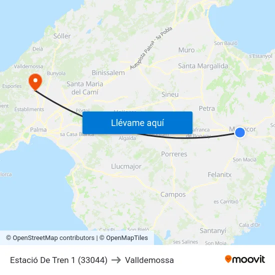 Estació De Tren 1 (33044) to Valldemossa map