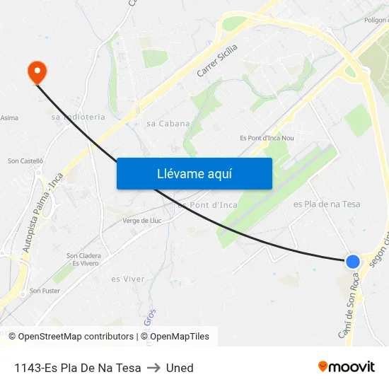 1143-Es Pla De Na Tesa to Uned map