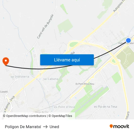 Polígon De Marratxí to Uned map