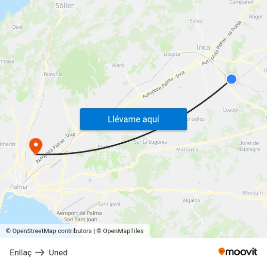 Enllaç to Uned map