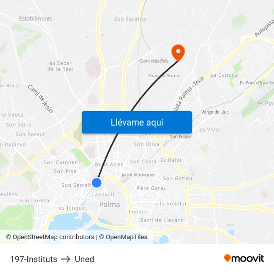 197-Instituts to Uned map