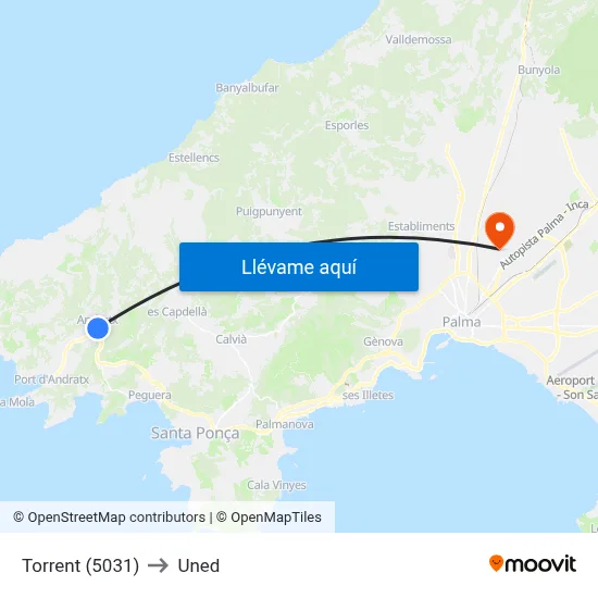 Torrent (5031) to Uned map