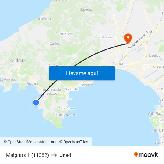 Malgrats 1 (11082) to Uned map