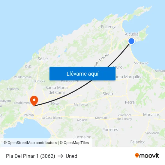 Pla Del Pinar 1 (3062) to Uned map