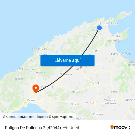 Polígon De Pollença 2 (42044) to Uned map