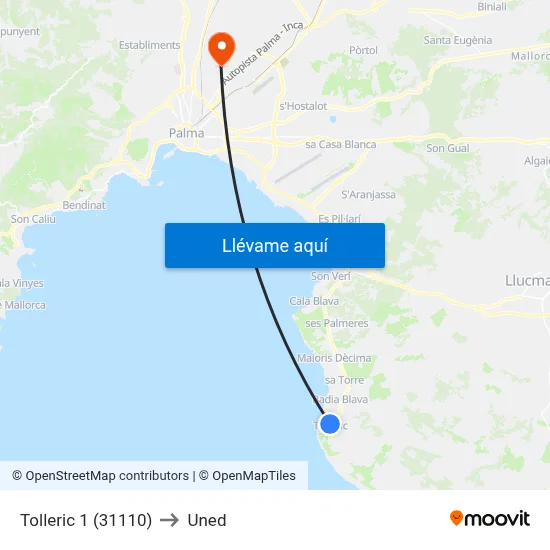 Tolleric 1 (31110) to Uned map