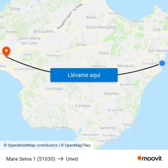 Mare Selva 1 (51030) to Uned map