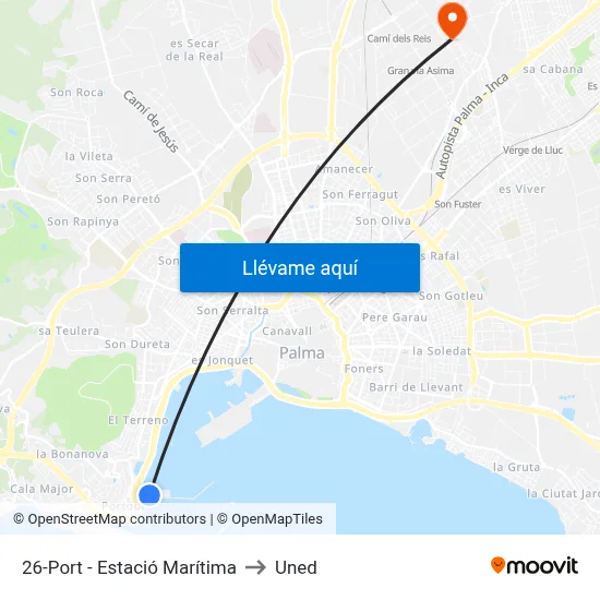 26-Port - Estació Marítima to Uned map