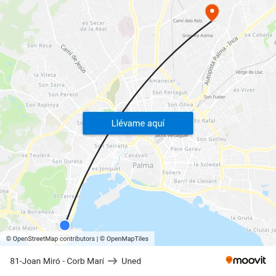 81-Joan Miró - Corb Marí to Uned map