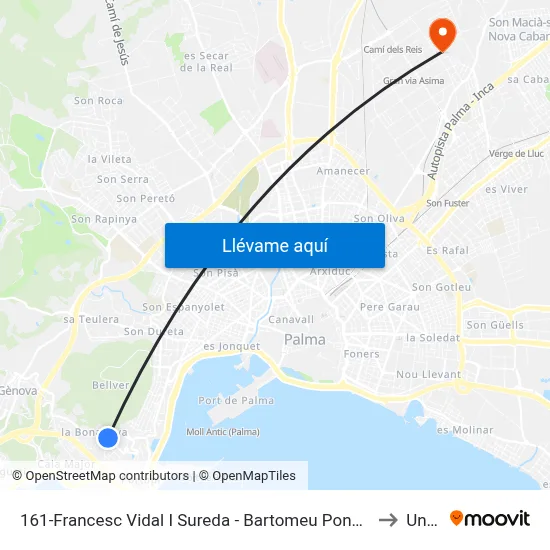 161-Francesc Vidal I Sureda - Bartomeu Pons I Coll to Uned map