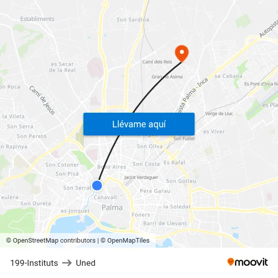 199-Instituts to Uned map