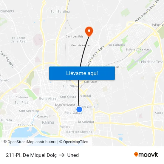 211-Pl. De Miquel Dolç to Uned map