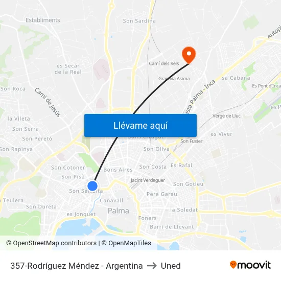 357-Rodríguez Méndez - Argentina to Uned map