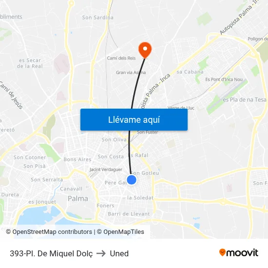 393-Pl. De Miquel Dolç to Uned map