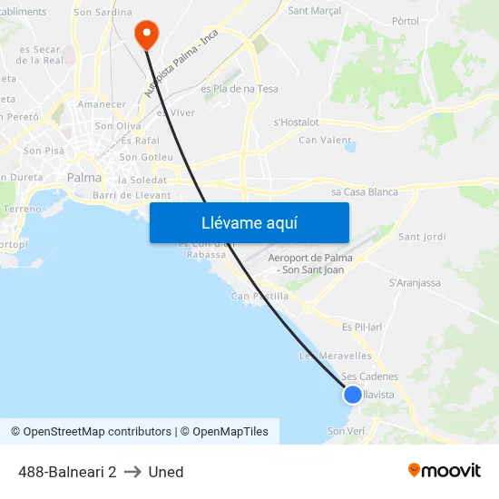 488-Balneari 2 to Uned map