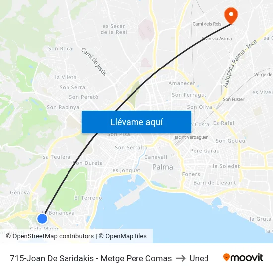 715-Joan De Saridakis - Metge Pere Comas to Uned map