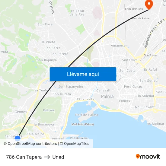 786-Can Tapera to Uned map