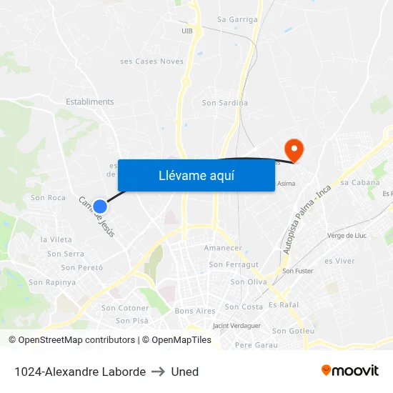 1024-Alexandre Laborde to Uned map