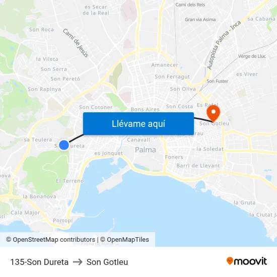135-Son Dureta to Son Gotleu map