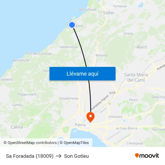 Sa Foradada (18009) to Son Gotleu map
