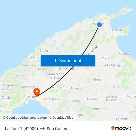 La Font 1 (42009) to Son Gotleu map