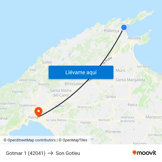 Gotmar 1 (42041) to Son Gotleu map