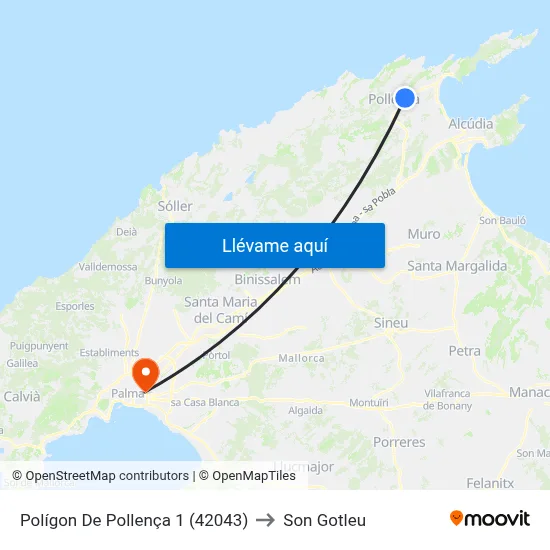 Polígon De Pollença 1 (42043) to Son Gotleu map