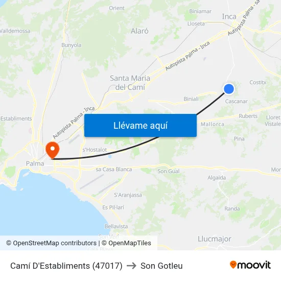 Camí D'Establiments (47017) to Son Gotleu map